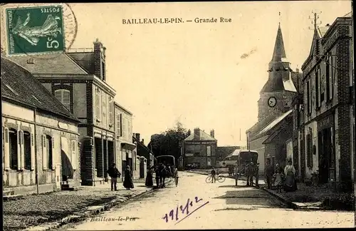 Ak Bailleau le Pin Eure et Loir, Grande Rue, Eglise