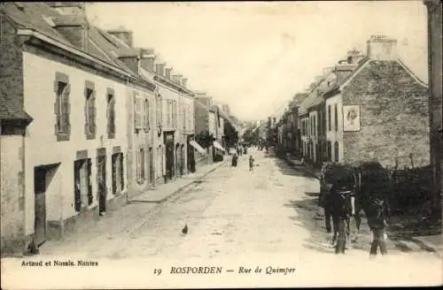 Ak Rosporden Finistère, Rue de Quimper