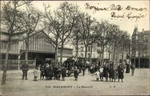 Ak Malakoff Hauts de Seine, Le Marché
