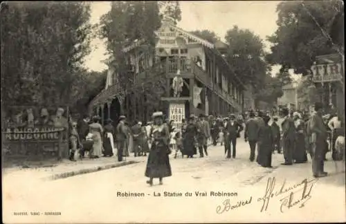Ak Robinson Hauts de Seine, La Statue du Vrai Robinson