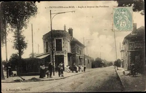 Ak Pavillons sous Bois Seine-Saint-Denis, Angle et Avenue des Pavillons