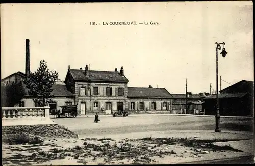 Ak La Courneuve Seine Saint Denis, La Gare