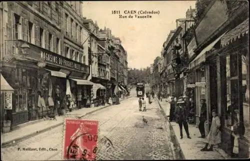 Ak Caen Calvados, Rue de Vaucelle