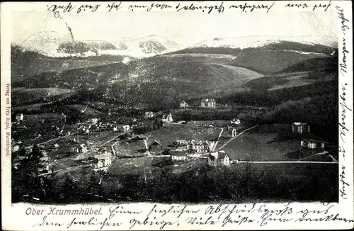 Ak Karpacz Krummhübel Riesengebirge Schlesien, Ort mit Umgebung