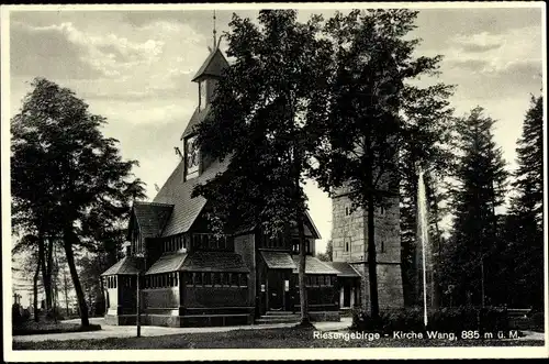 Ak Karpacz Górny Brückenberg Krummhübel Riesengebirge Schlesien, Kirche Wang