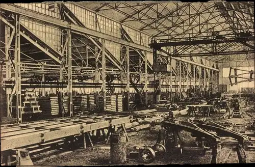Ak Essen im Ruhrgebiet, Krupp Fabrik, Eisenbahn Werkstatt