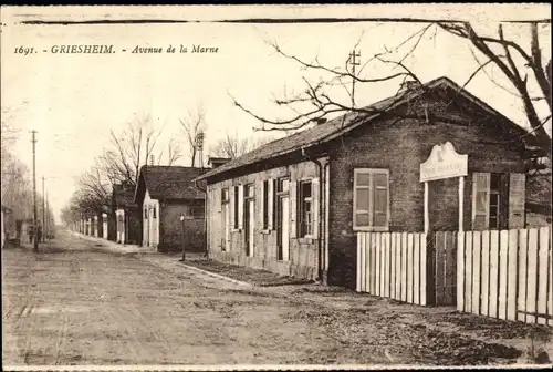 Ak Griesheim in Hessen, Avenue de la Marne, Strassenansicht