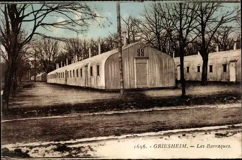 Ak Griesheim bei Darmstadt, Les Barraques, Barracken
