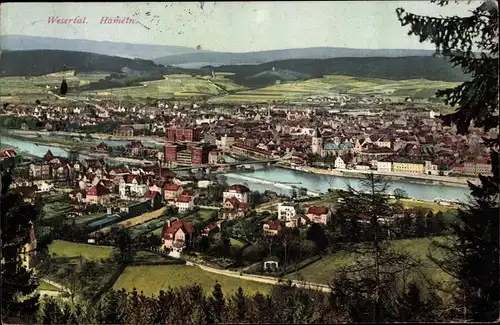 Ak Hameln an der Weser Niedersachsen, Wesertal, Panorama