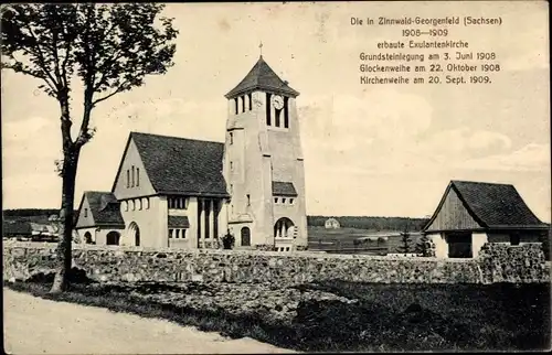 Ak Zinnwald Georgenfeld Altenberg im Erzgebirge, Blick auf Exulantenkirche