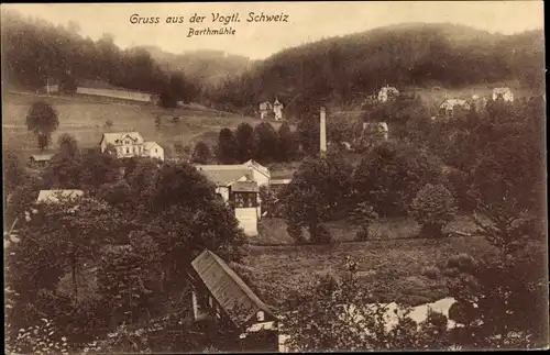 Ak Barthmühle Pöhl im Vogtland, Vogtl. Schweiz, Panorama