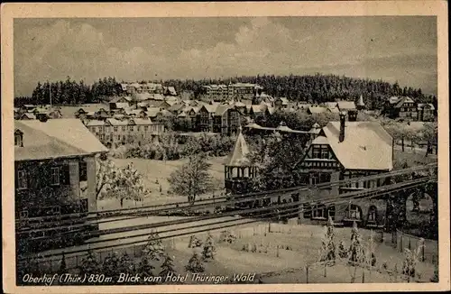 Ak Oberhof im Thüringer Wald, Blick vom Hotel Thüringer Wald, Winteransicht