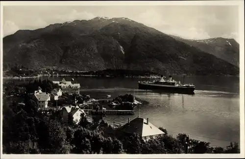 Ak Balestrand Balholm Norwegen, Fjord, Dampfer