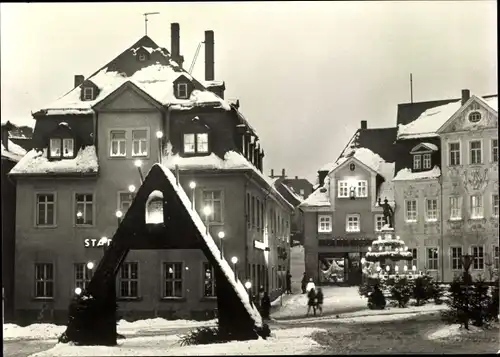 Ak Schneeberg im Erzgebirge, Schneeberg zur Weihnachtszeit