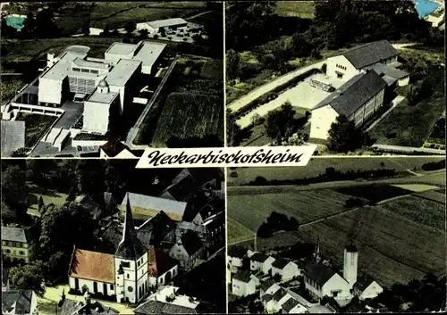 Ak Neckarbischofsheim in Baden, Luftaufnahmen, Kirche