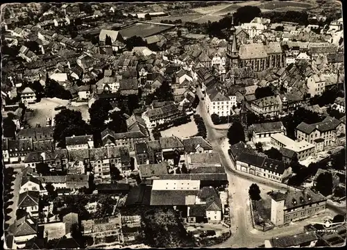 Ak Sankt Wendel im Saarland, Stadtmitte, Luftaufnahme