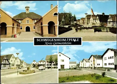 Ak Schwegenheim in der Pfalz, Platz, Straßenpartie