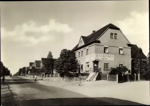 Ak Priestewitz in Sachsen, Großenhainer Straße, Bäckerei