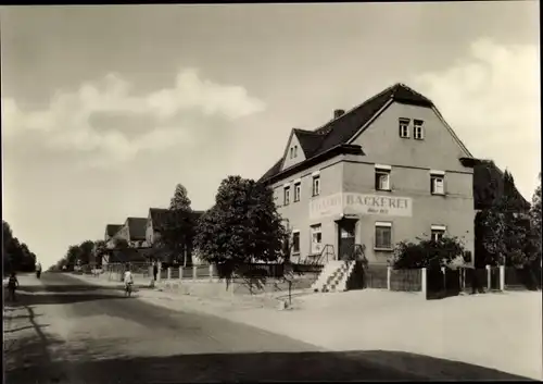 Ak Priestewitz in Sachsen, Großenhainer Straße, Bäckerei