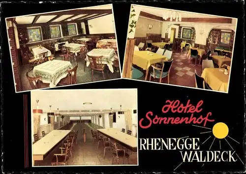 Ak Rhenegge Diemelsee Hessen, Hotel Sonnenhof, Innenansichten, Kegelbahn