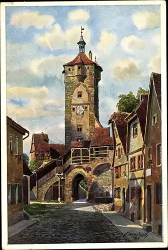Künstler Ak Marschall, V., Rothenburg ob der Tauber Mittelfranken, Klingentor