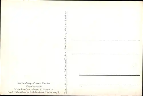 Künstler Ak Marschall, V., Rothenburg ob der Tauber, Feuerleins Erker in der Klingengasse