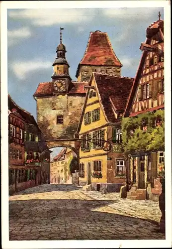 Künstler Ak Marschall,V., Rothenburg ob der Tauber, Röderbogen mit Markusturm