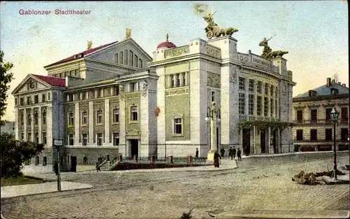 Ak Jablonec nad Nisou Gablonz an der Neiße Region Reichenberg, Stadttheater