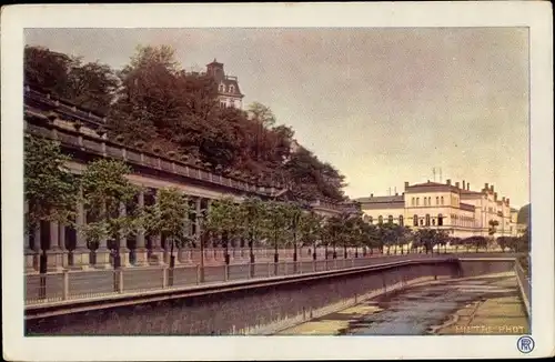 Ak Karlovy Vary Karlsbad Stadt, Mühlbrunnen Kolonnade