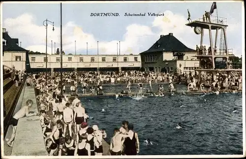 Ak Dortmund im Ruhrgebiet, Schwimmbad Volkspark