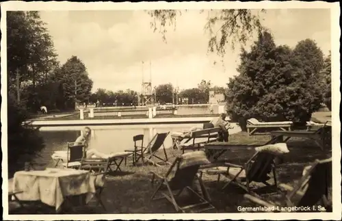 Ak Dresden Langebrück, Germaniabad