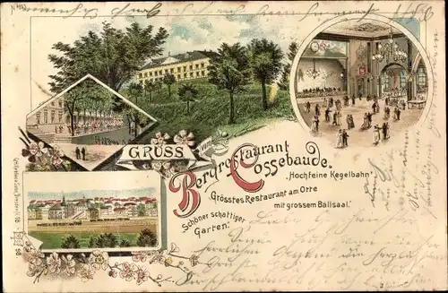 Litho Dresden Cossebaude, Bergrestaurant, Ballsaal, Garten