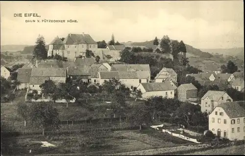 Ak Daun in der Eifel, Ort von Pützborner Höhe gesehen