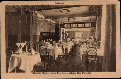 Ak Bad Pyrmont in Niedersachsen, Großes Bade-Hotel, Speisesaal