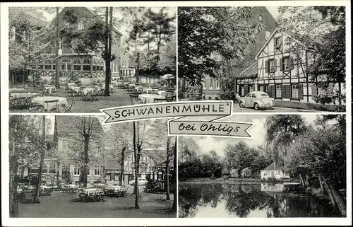Ak Langenfeld Wiescheid, Blick auf die Schwanenmühle, W. Schlicker, Fachwerkhaus