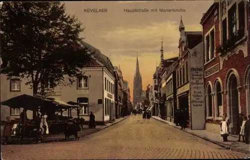 Ak Kevelaer am Niederrhein, Hauptstraße mit Marienkirche