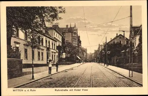 Ak Witten an der Ruhr, Ruhrstraße mit Hotel Voß