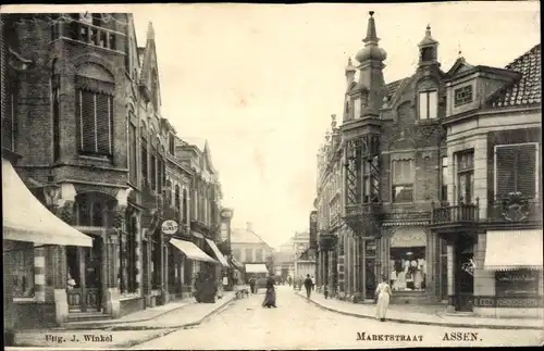 Ak Assen Drenthe Niederlande, Marktstraat