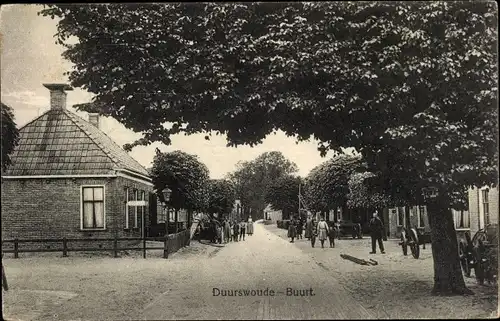 Ak Duurswoude Friesland, Buurt, Straßenpartie