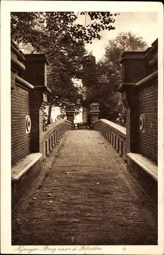 Ak Nijmegen Gelderland, Brug naar de Belvedere