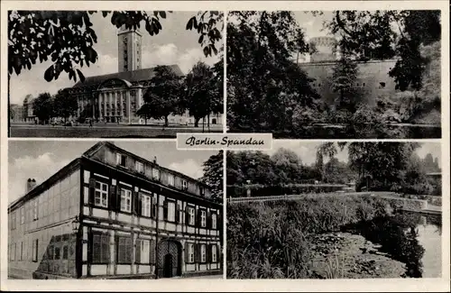 Ak Berlin Spandau, Juliusturm, Teich, Rathaus, Fachwerkhaus