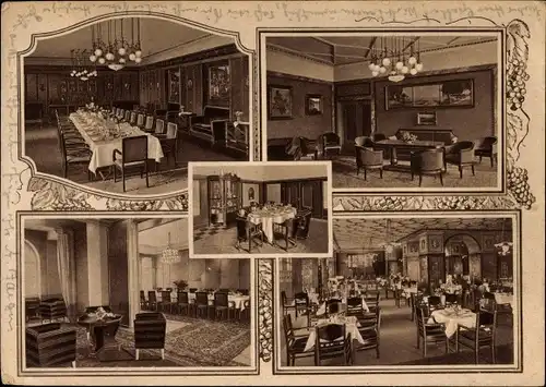 Ak Berlin Schöneberg, Restaurant Ratsweinkeller, Innenansichten