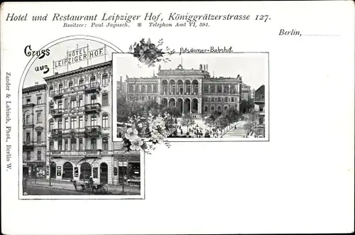 Ak Berlin Mitte, Hotel Restaurant Leipziger Hof, Königgrätzer Straße 127