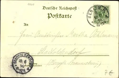 Litho Berlin Treptow, Gewerbeausstellung 1896, Schul- und Wohlfahrtseinrichtung