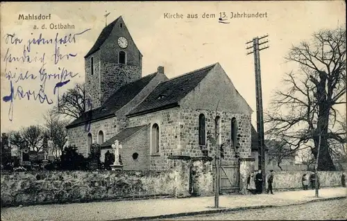 Ak Berlin Marzahn Mahlsdorf, Kirche aus d. 13. Jahrhundert
