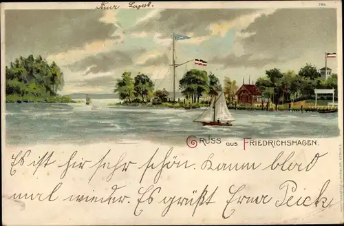 Litho Berlin Köpenick Friedrichshagen, Partie am Müggelsee