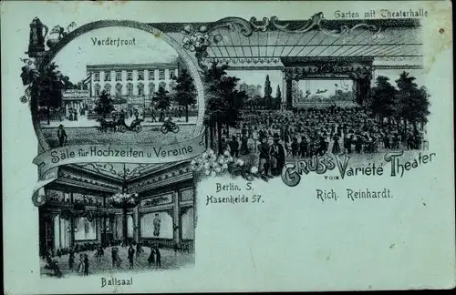 Litho Berlin Kreuzberg Hasenheide, Variete Theater, Innenansichten