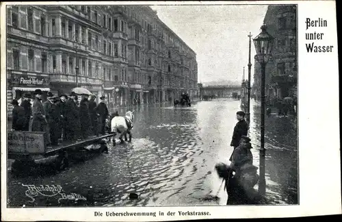 Ak Berlin Schöneberg, Überschwemmung in der Yorckstraße