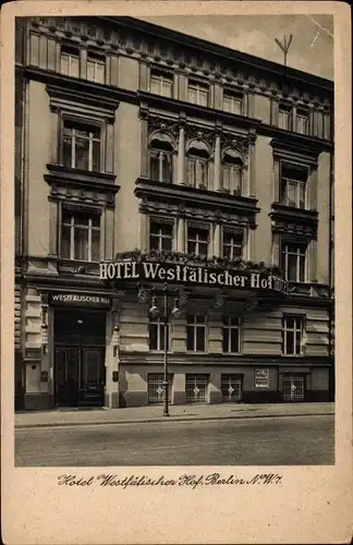Ak Berlin Mitte, Hotel Westfälischer Hof, Eingang, Neustädtischekirchstraße