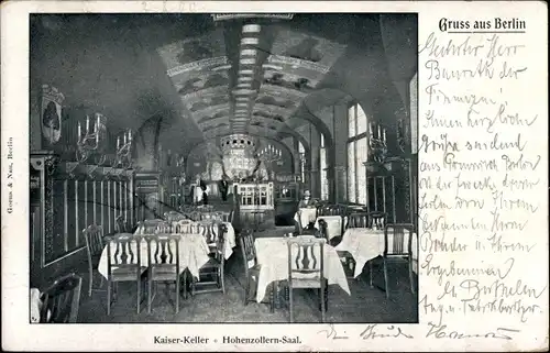 Ak Berlin Mitte, Kaiser Keller, Hohenzollern Saal
